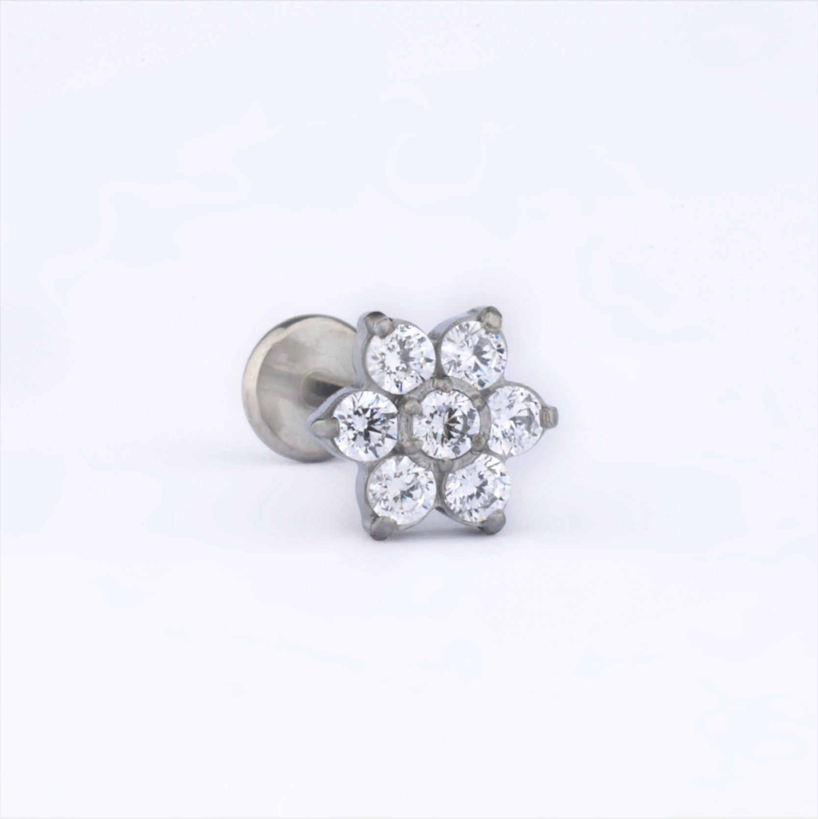 Flower 6 Petal Titanium Flat-Back