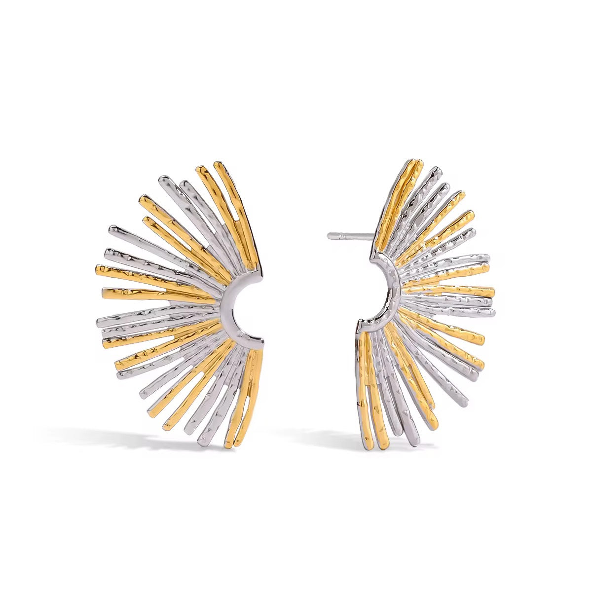 Fan Two Tone Earrings