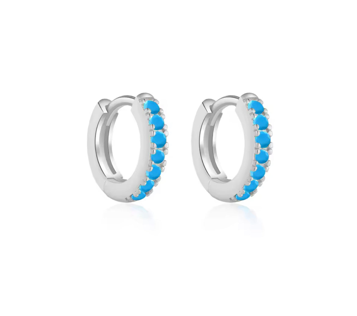 Turquoise Basic Hoops