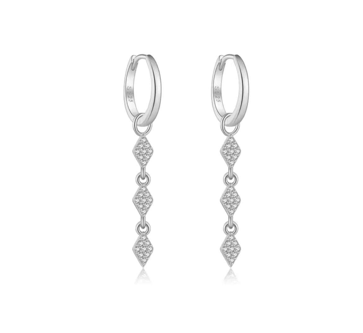 Rhombus Chain Hoop Earrings